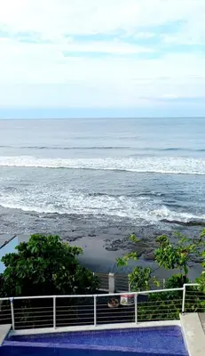 a view of the ocean from a resort at KaiBlue Hotel y Restaurante in La Libertad