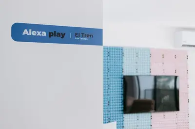 a sign for an alexa play elben on a building at ¡Sivar Sound! Music Design! in San Salvador