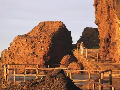 a view of the ruins of a rock formation at Atami Escape Resort in La Libertad
