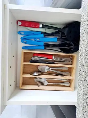 a drawer full of utensils in a drawer at Casa tonykey in San Miguel