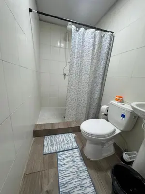 a bathroom with a toilet and a shower at Emmitas room in La Unión