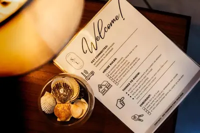 a invitation to a wedding with shells and a menu at Ideal para descansar Apartamento equipado en San Salvador in Mexicanos