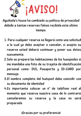 a screenshot of a cell phone screen with a text box at Aguiñada's House in El Rosario