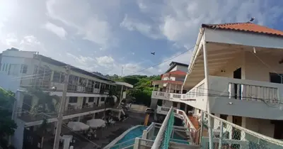 a view from the balcony of a hotel at Hotel y Restaurante Santa Fe in La Libertad
