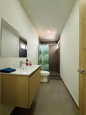 a bathroom with a sink and a toilet at Escalon apartment in San Salvador