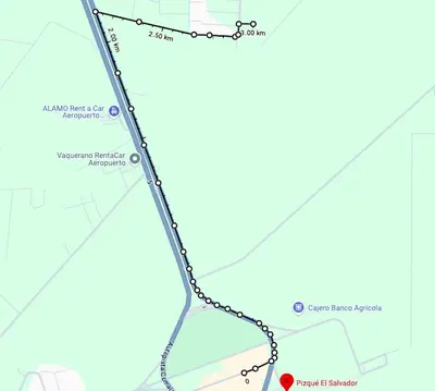 a map of the proposed route for the bruce trail at Stay with us just 5 minutes from the international airport of El Salvador in Las Flores