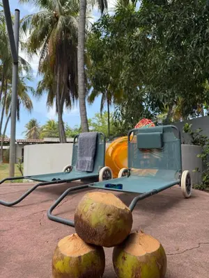 a golf cart with a cut up coconuts at Casa DUNA 3 in Playa San Blas