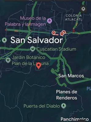 a map of san salvador and mana salerno at La Cima House-Studio in San Salvador