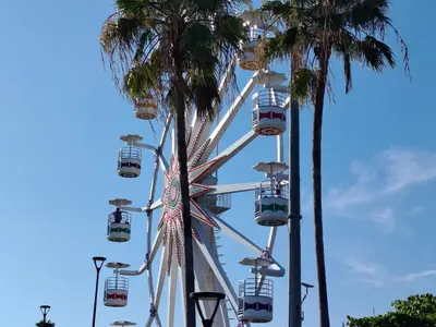 a ferris wheel at a theme park with palm trees at Zonte Rooftide Studio in ChiltiupÃ¡n