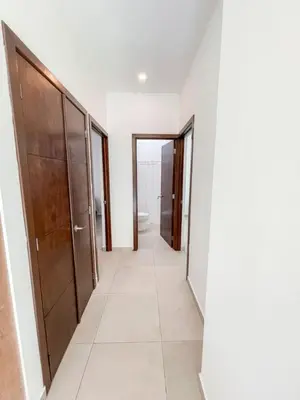 a hallway with wooden stalls in a bathroom at Villa Uma 50m to Zonte wave 2Bdr in El Zonte