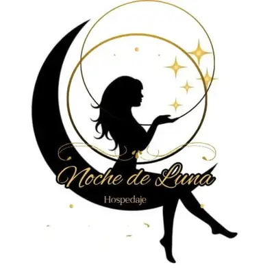 a silhouette of a girl with a moon and stars at Casa de Huéspedes Noche de Luna in San Salvador