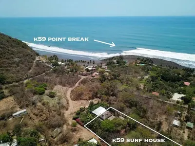 an aerial view of a beach with the words point break at Casa K59 - Walk to Beach in Taquillo