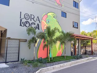 a mural of an elephant on the side of a building at 2 Bedroom Apartment with full beds and bunk beds in El Zonte