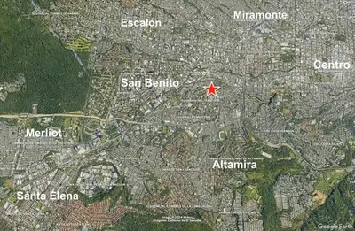 a map of a city with a red star at Apartamento Nuevo ,Todo a tu alcance in San Salvador