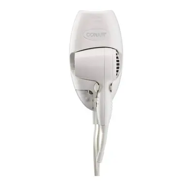 a white hair dryer against a white background at Evolution Home in Las Flores