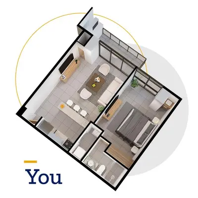 a rendering of a floor plan of a house at Apartamento YOU D6 in San Salvador