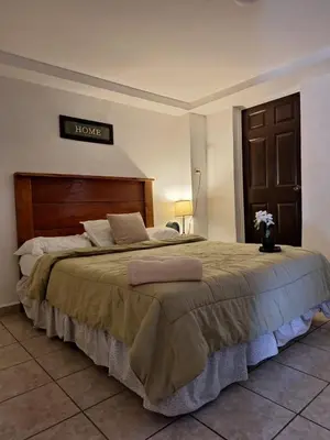 a bedroom with a large bed in a room at Apartamento Rústico in Concepción de Ataco