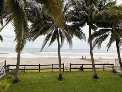 a view of a beach with palm trees and the ocean at Casa Marea - Costa del Sol in Marcelino