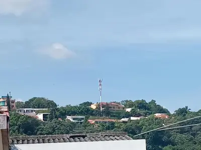 a view of a town from the roof of a building at habitación doble cerca de todo in San Salvador