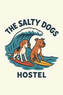 two dogs are riding a wave on surfboards at The Salty Dogs in Playa San Blas