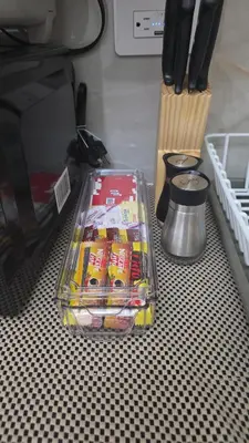 a container of food sitting on top of a table at Confort en La Unión in La Unión