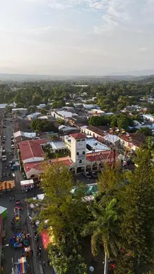 an aerial view of a city with a ferris wheel at La Joyona, Cozy House, Atiquizaya