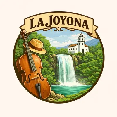 a drawing of a violin and a waterfall at La Joyona, Cozy House, Atiquizaya