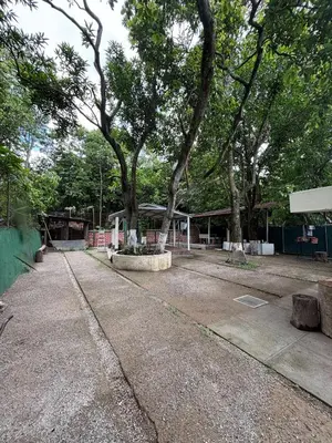 a park with trees in front of a building at Quinta Los 3 Tesoros