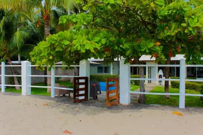 a house on the beach under a tree at Casa Libre Guest House in Conchagua