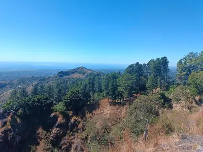 an aerial view of a mountain with trees on it at habitación doble amueblada baño privado in San Salvador