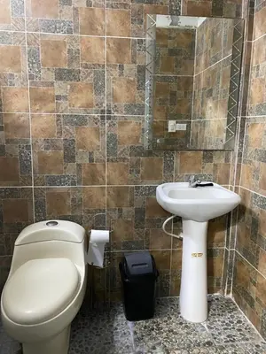 a bathroom with a toilet and a sink at Hostal Morales García in San Marcos