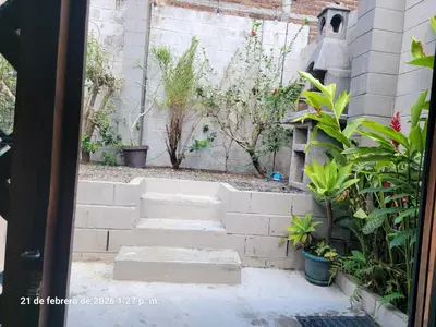 a set of stairs in a garden with plants at La casita de oly in Concepción de Ataco