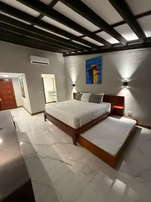 a bedroom with a large bed in a room at HOTEL TESORO BEACH in San Luis La Herradura