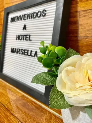 a picture of a flower in a picture frame at hotel marsella in Sonsonate